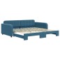 vidaXL Tagesbett Ausziehbar Blau 100x200 cm Samt vidaXL Tagesbett Ausziehbar Blau 100x200 cm Samt