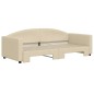 vidaXL Tagesbett Ausziehbar Creme 90x200 cm Stoff vidaXL Tagesbett Ausziehbar Creme 90x200 cm Stoff