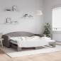 vidaXL Tagesbett Ausziehbar Taupe 100x200 cm Stoff vidaXL Tagesbett Ausziehbar Taupe 100x200 cm Stoff