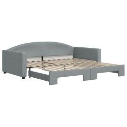 vidaXL Tagesbett Ausziehbar Hellgrau 100x200 cm Stoff