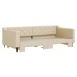 vidaXL Tagesbett Ausziehbar Creme 90x200 cm Stoff vidaXL Tagesbett Ausziehbar Creme 90x200 cm Stoff