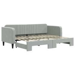 vidaXL Tagesbett Ausziehbar Hellgrau 80x200 cm Samt