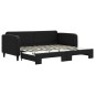 vidaXL Tagesbett Ausziehbar Schwarz 90x200 cm Stoff vidaXL Tagesbett Ausziehbar Schwarz 90x200 cm Stoff