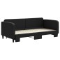 vidaXL Tagesbett Ausziehbar Schwarz 90x200 cm Stoff vidaXL Tagesbett Ausziehbar Schwarz 90x200 cm Stoff