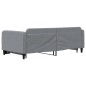 vidaXL Tagesbett Ausziehbar Hellgrau 100x200 cm Stoff vidaXL Tagesbett Ausziehbar Hellgrau 100x200 cm Stoff