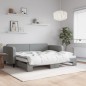 vidaXL Tagesbett Ausziehbar Hellgrau 90x190 cm Stoff vidaXL Tagesbett Ausziehbar Hellgrau 90x190 cm Stoff