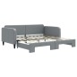 vidaXL Tagesbett Ausziehbar Hellgrau 90x190 cm Stoff vidaXL Tagesbett Ausziehbar Hellgrau 90x190 cm Stoff