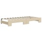 vidaXL Tagesbett Ausziehbar mit Matratzen Creme 90x200 cm Stoff vidaXL Tagesbett Ausziehbar mit Matratzen Creme 90x200 cm Stoff
