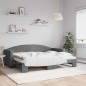 vidaXL Tagesbett Ausziehbar Dunkelgrau 80x200 cm Stoff vidaXL Tagesbett Ausziehbar Dunkelgrau 80x200 cm Stoff