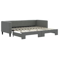 vidaXL Tagesbett Ausziehbar Dunkelgrau 80x200 cm Stoff