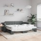 vidaXL Tagesbett Ausziehbar Dunkelgrau 90x190 cm Stoff vidaXL Tagesbett Ausziehbar Dunkelgrau 90x190 cm Stoff