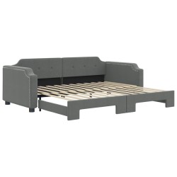 vidaXL Tagesbett Ausziehbar Dunkelgrau 90x190 cm Stoff