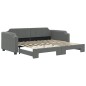 vidaXL Tagesbett Ausziehbar Dunkelgrau 90x190 cm Stoff vidaXL Tagesbett Ausziehbar Dunkelgrau 90x190 cm Stoff