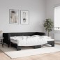 vidaXL Tagesbett Ausziehbar Schwarz 90x200 cm Stoff vidaXL Tagesbett Ausziehbar Schwarz 90x200 cm Stoff
