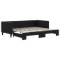 vidaXL Tagesbett Ausziehbar Schwarz 90x200 cm Stoff vidaXL Tagesbett Ausziehbar Schwarz 90x200 cm Stoff