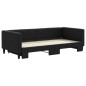 vidaXL Tagesbett Ausziehbar Schwarz 90x200 cm Stoff vidaXL Tagesbett Ausziehbar Schwarz 90x200 cm Stoff