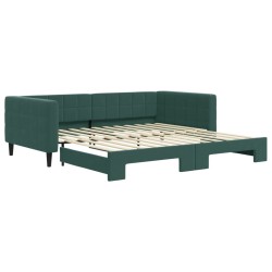 vidaXL Tagesbett Ausziehbar Dunkelgrün 100x200 cm Samt