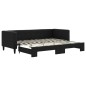vidaXL Tagesbett Ausziehbar Schwarz 80x200 cm Stoff vidaXL Tagesbett Ausziehbar Schwarz 80x200 cm Stoff