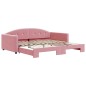 vidaXL Tagesbett Ausziehbar Rosa 100x200 cm Samt vidaXL Tagesbett Ausziehbar Rosa 100x200 cm Samt