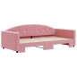 vidaXL Tagesbett Ausziehbar Rosa 100x200 cm Samt vidaXL Tagesbett Ausziehbar Rosa 100x200 cm Samt