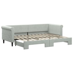 vidaXL Tagesbett Ausziehbar Hellgrau 80x200 cm Samt