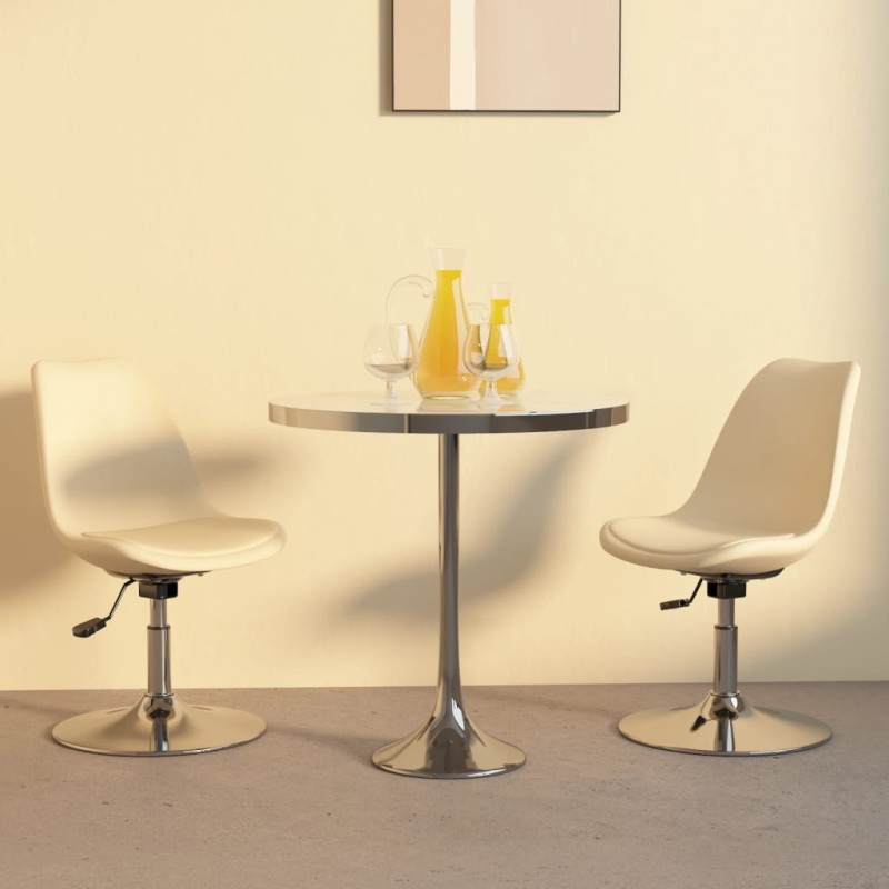 Esszimmerstühle 2 Stk. Drehbar Creme Stoff Esszimmerstühle 2 Stk. Drehbar Creme Stoff