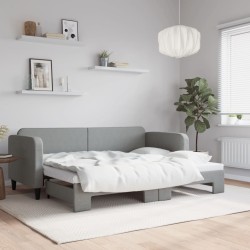 vidaXL Tagesbett Ausziehbar Hellgrau 80x200 cm Stoff
