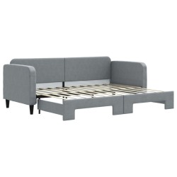 vidaXL Tagesbett Ausziehbar Hellgrau 80x200 cm Stoff
