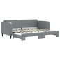 vidaXL Tagesbett Ausziehbar Hellgrau 80x200 cm Stoff