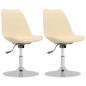 Esszimmerstühle 2 Stk. Drehbar Creme Stoff Esszimmerstühle 2 Stk. Drehbar Creme Stoff