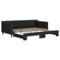 vidaXL Tagesbett Ausziehbar Schwarz 90x190 cm Stoff vidaXL Tagesbett Ausziehbar Schwarz 90x190 cm Stoff