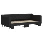 vidaXL Tagesbett Ausziehbar Schwarz 90x190 cm Stoff vidaXL Tagesbett Ausziehbar Schwarz 90x190 cm Stoff