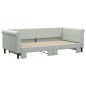 vidaXL Tagesbett Ausziehbar Hellgrau 90x190 cm Samt vidaXL Tagesbett Ausziehbar Hellgrau 90x190 cm Samt