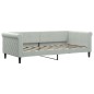 vidaXL Tagesbett Ausziehbar Hellgrau 90x190 cm Samt vidaXL Tagesbett Ausziehbar Hellgrau 90x190 cm Samt