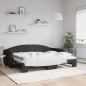 vidaXL Tagesbett Ausziehbar Schwarz 80x200 cm Stoff vidaXL Tagesbett Ausziehbar Schwarz 80x200 cm Stoff