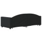 vidaXL Tagesbett Ausziehbar Schwarz 80x200 cm Stoff vidaXL Tagesbett Ausziehbar Schwarz 80x200 cm Stoff