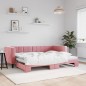 vidaXL Tagesbett Ausziehbar Rosa 80x200 cm Samt vidaXL Tagesbett Ausziehbar Rosa 80x200 cm Samt