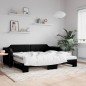 vidaXL Tagesbett Ausziehbar mit Matratzen Schwarz 100x200 cm Stoff vidaXL Tagesbett Ausziehbar mit Matratzen Schwarz 100x200 cm Stoff