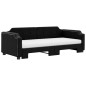 vidaXL Tagesbett Ausziehbar mit Matratzen Schwarz 100x200 cm Stoff vidaXL Tagesbett Ausziehbar mit Matratzen Schwarz 100x200 cm Stoff