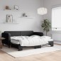 vidaXL Tagesbett Ausziehbar mit Matratzen Schwarz 90x200 cm Stoff vidaXL Tagesbett Ausziehbar mit Matratzen Schwarz 90x200 cm Stoff