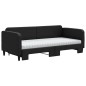 vidaXL Tagesbett Ausziehbar mit Matratzen Schwarz 90x200 cm Stoff vidaXL Tagesbett Ausziehbar mit Matratzen Schwarz 90x200 cm Stoff