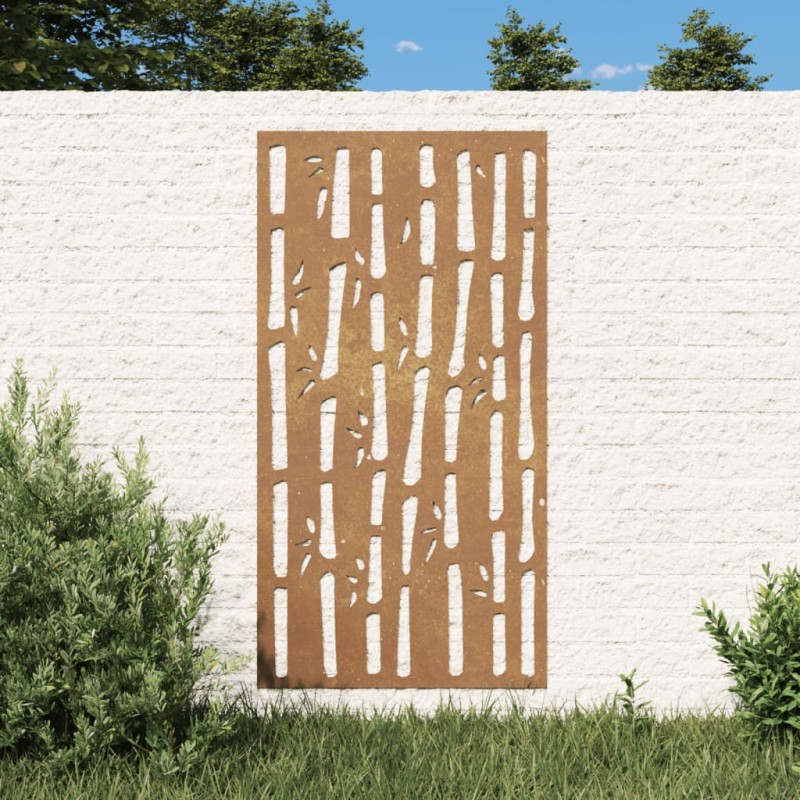 vidaXL Garten-Wanddeko 105x55 cm Cortenstahl Bambus-Design vidaXL Garten-Wanddeko 105x55 cm Cortenstahl Bambus-Design