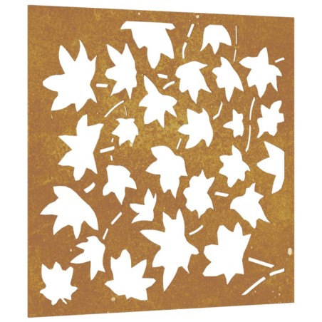 vidaXL Garten-Wanddeko 55x55 cm Cortenstahl Ahornblatt-Design