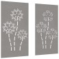 vidaXL 2-tlg. Garten-Wanddeko 105x55 cm Cortenstahl Blumen-Design vidaXL 2-tlg. Garten-Wanddeko 105x55 cm Cortenstahl Blumen-Design