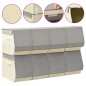 vidaXL Aufbewahrungsboxen mit Deckeln 8Stk. Stapelbar Stoff Grau Creme vidaXL Aufbewahrungsboxen mit Deckeln 8Stk. Stapelbar Stoff Grau Creme