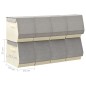 vidaXL Aufbewahrungsboxen mit Deckeln 8Stk. Stapelbar Stoff Grau Creme vidaXL Aufbewahrungsboxen mit Deckeln 8Stk. Stapelbar Stoff Grau Creme