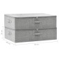 vidaXL Aufbewahrungsboxen 2 Stk. Stoff 70x40x18 cm Grau vidaXL Aufbewahrungsboxen 2 Stk. Stoff 70x40x18 cm Grau