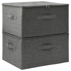 vidaXL Aufbewahrungsboxen 2 Stk. Stoff 43x34x23 cm Anthrazit