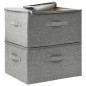 vidaXL Aufbewahrungsboxen 2 Stk. Stoff 43x34x23 cm Grau vidaXL Aufbewahrungsboxen 2 Stk. Stoff 43x34x23 cm Grau