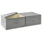 vidaXL Aufbewahrungsboxen 2 Stk. Stoff 43x34x23 cm Grau vidaXL Aufbewahrungsboxen 2 Stk. Stoff 43x34x23 cm Grau